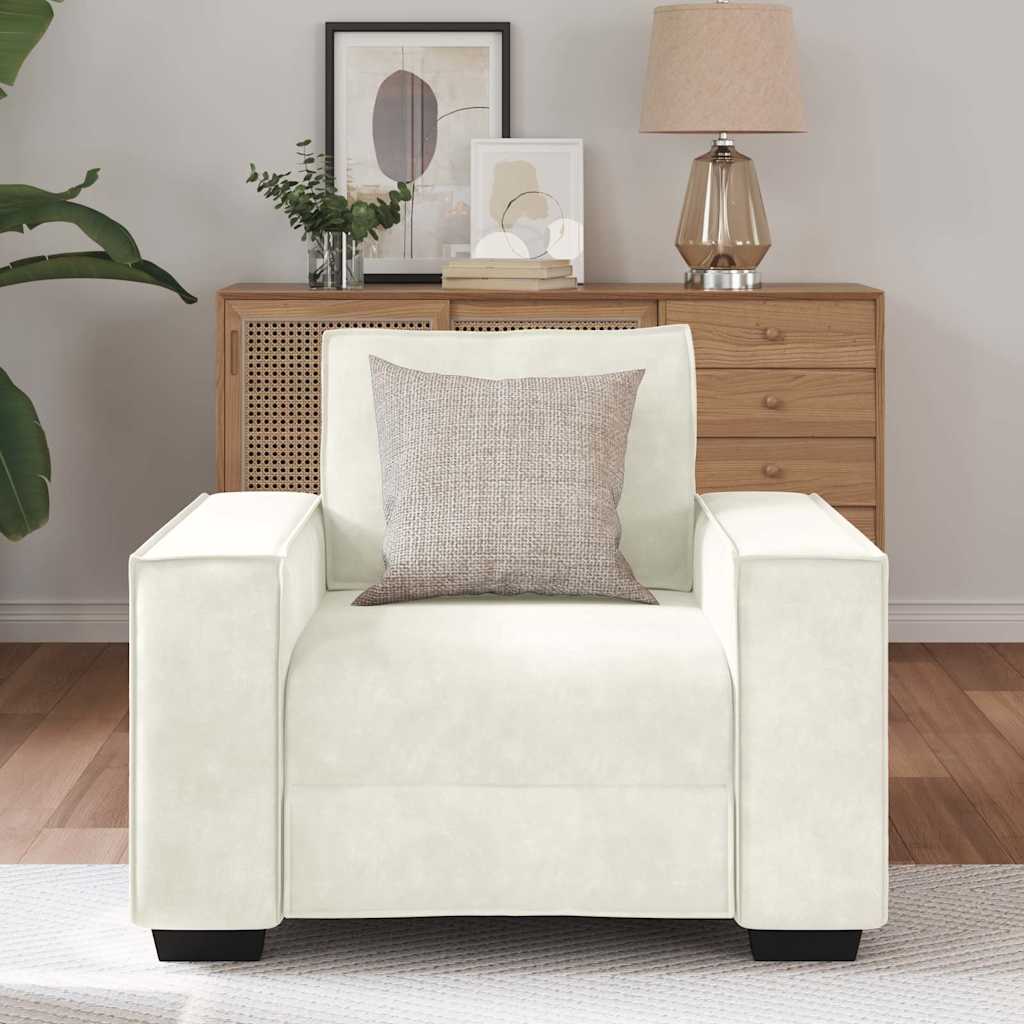 Fauteuil Crème 60 cm Fluweel