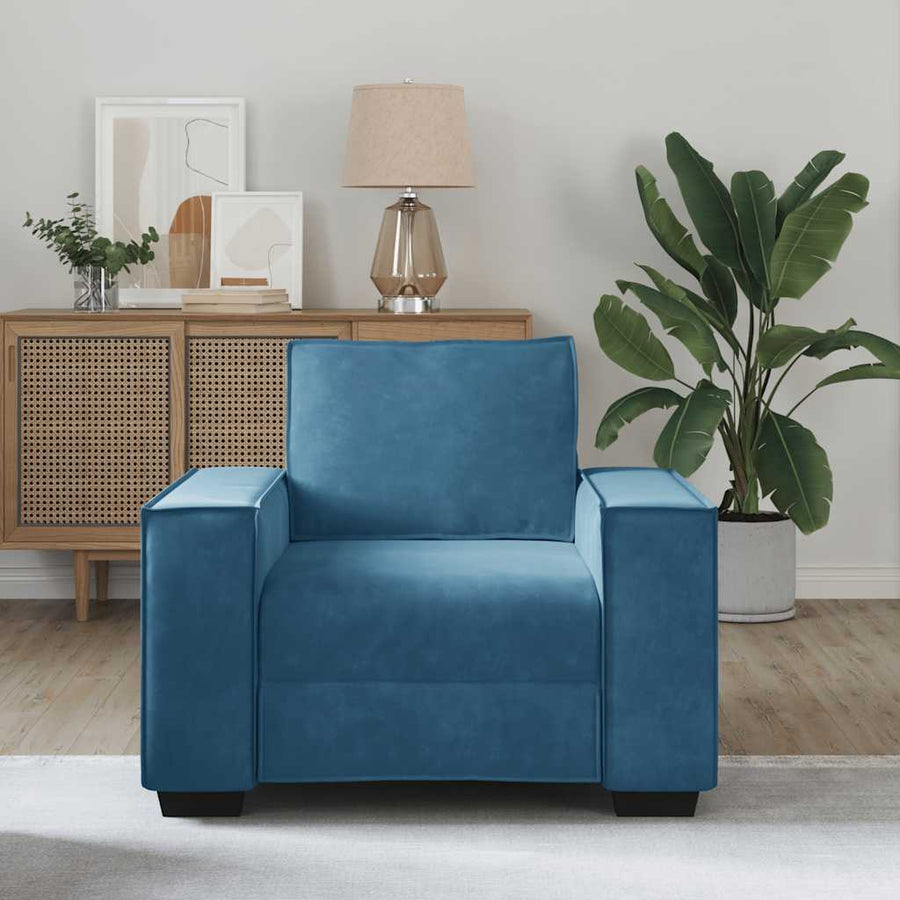 Sofastoel Blauw 100x78x84 cm Fluweel