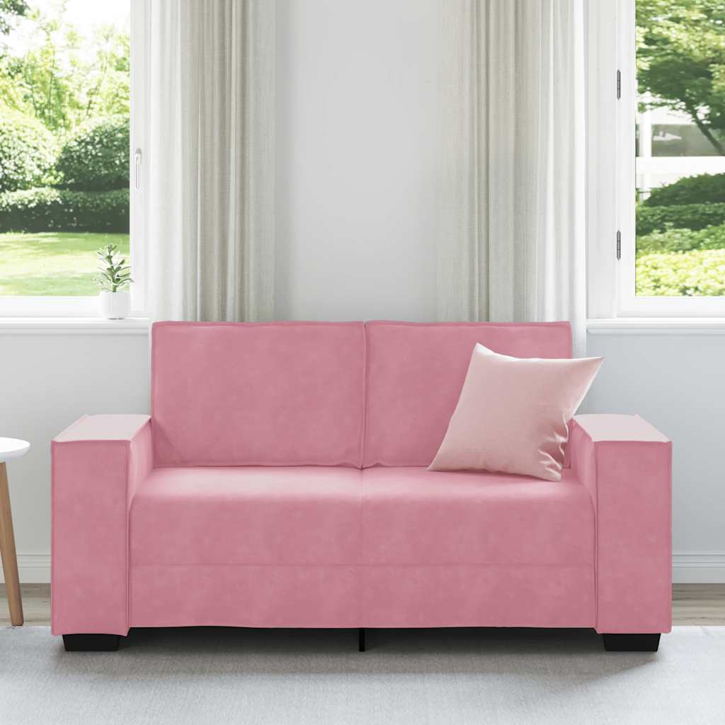 Tweezitsbank Fluweel 120 cm Roze