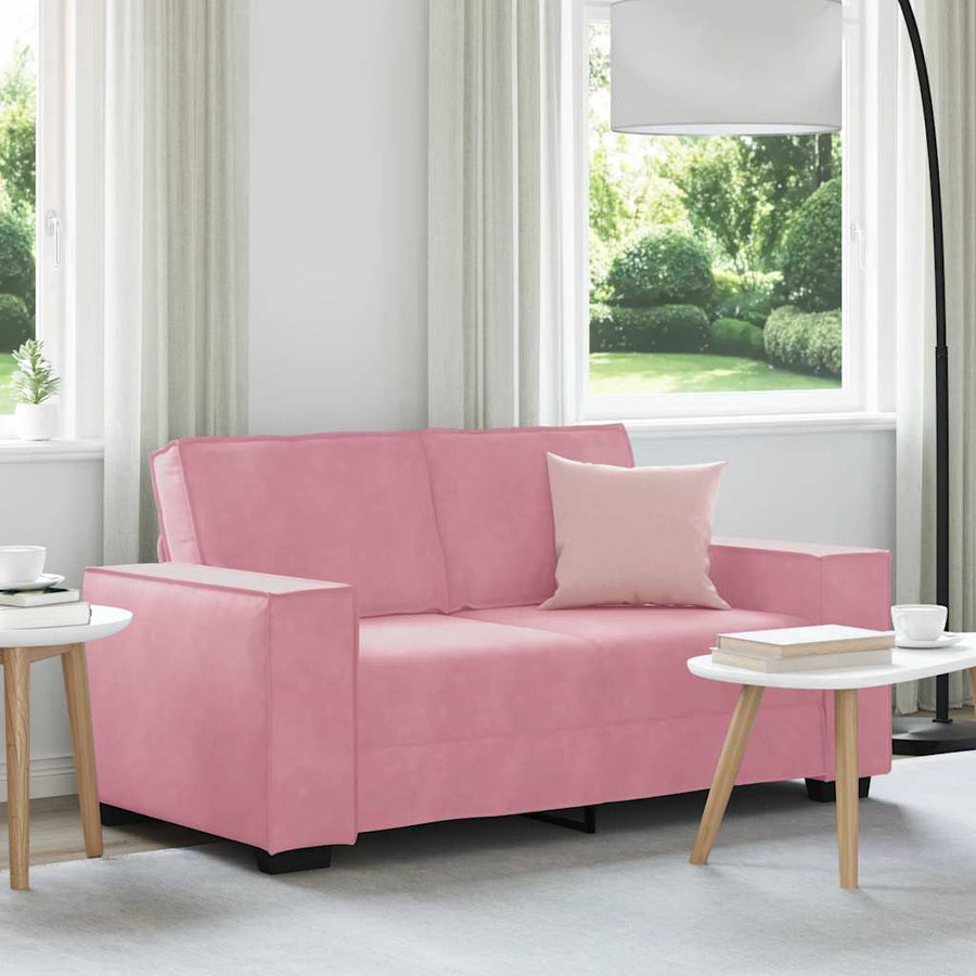 Tweezitsbank Fluweel 120 cm Roze