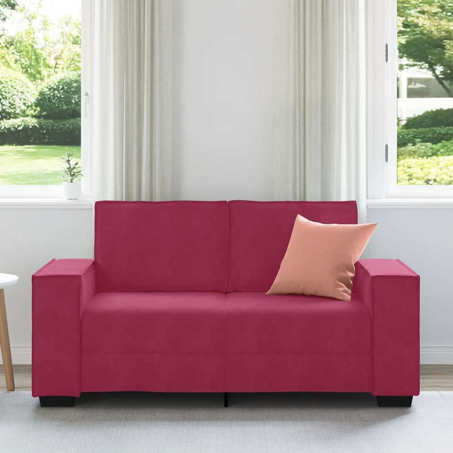 Tweezitsbank Fluweel 120 cm Wijnrood