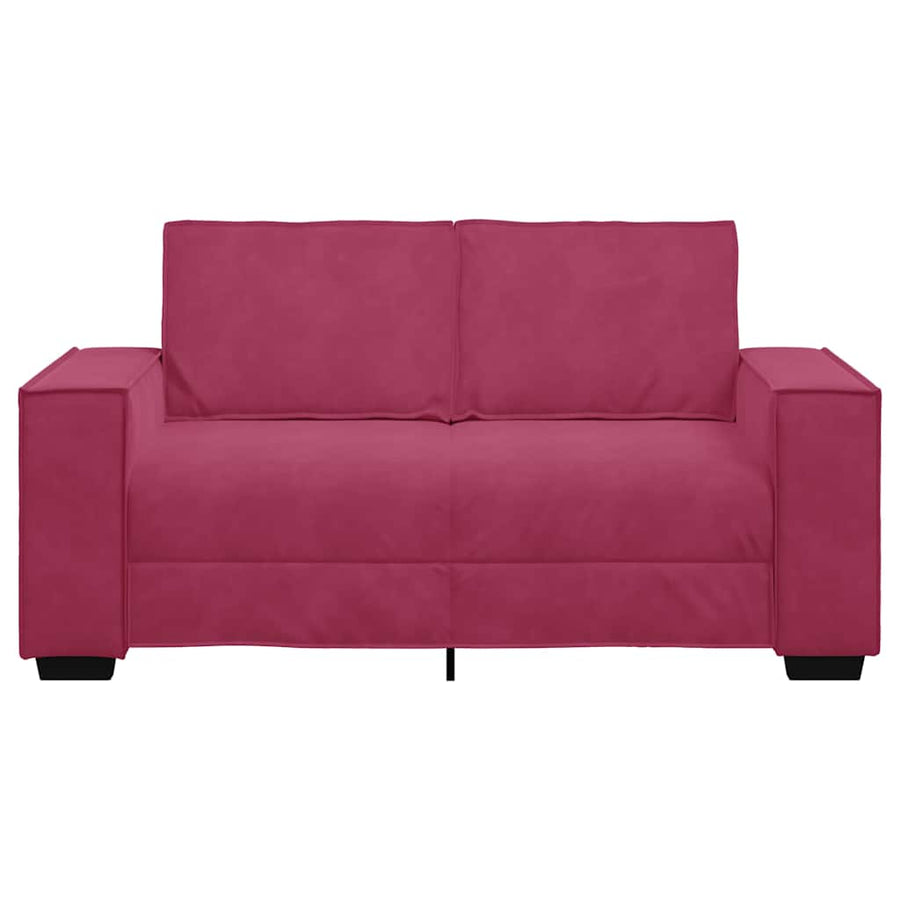 Tweezitsbank Fluweel 120 cm Wijnrood
