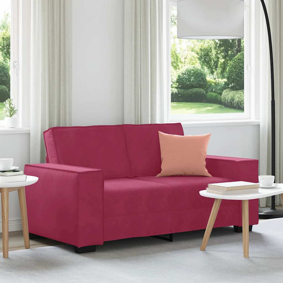 Tweezitsbank Fluweel 120 cm Wijnrood