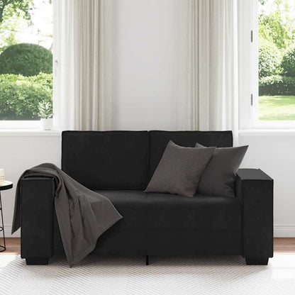 Tweezitsbank Fluweel 120 cm Zwart