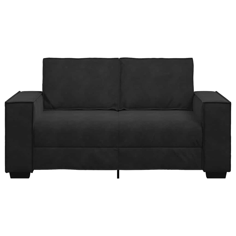 Tweezitsbank Fluweel 120 cm Zwart
