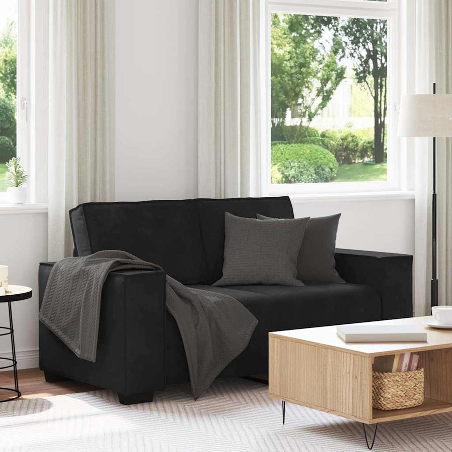 Tweezitsbank Fluweel 120 cm Zwart