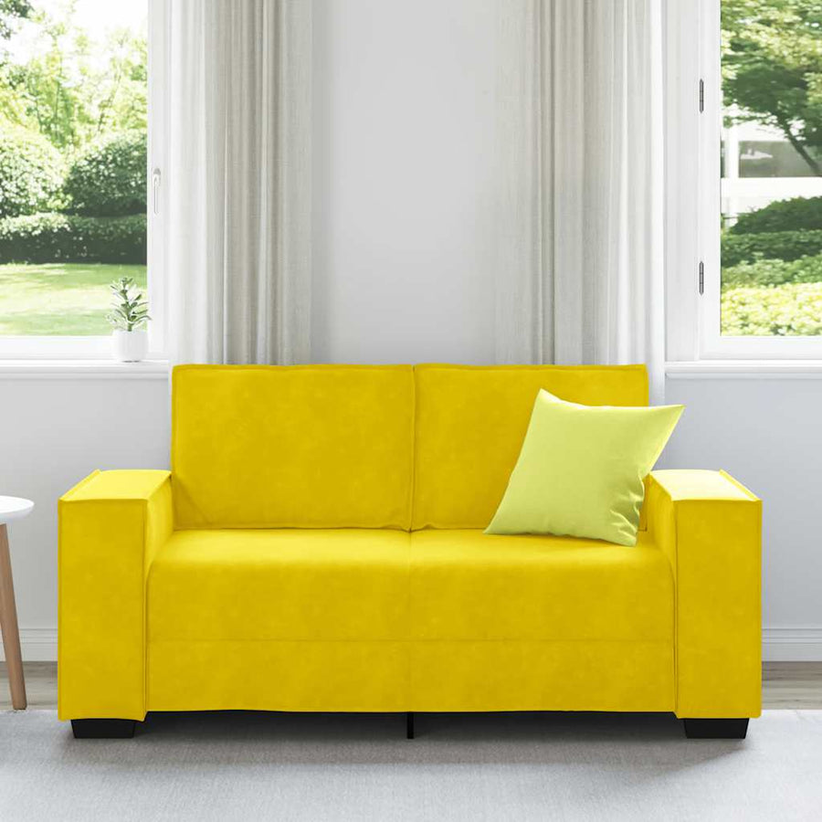 Tweezitsbank Fluweel 120 cm Geel