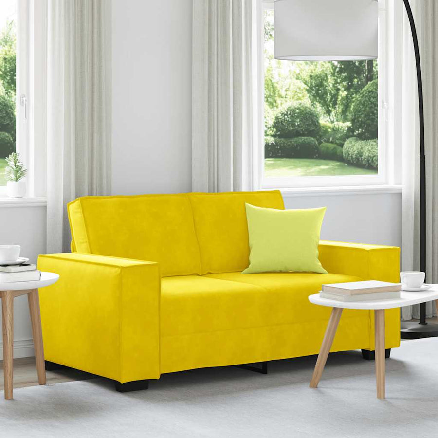 Tweezitsbank Fluweel 120 cm Geel