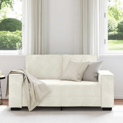 Tweezitsbank 160x78x84 cm fluweel crèmekleurig