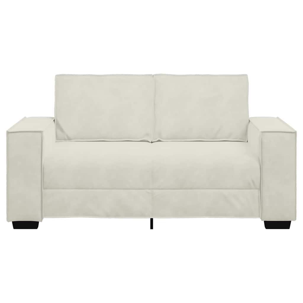 Tweezitsbank 160x78x84 cm fluweel crèmekleurig