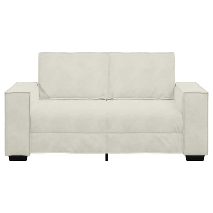 Tweezitsbank 160x78x84 cm fluweel crèmekleurig