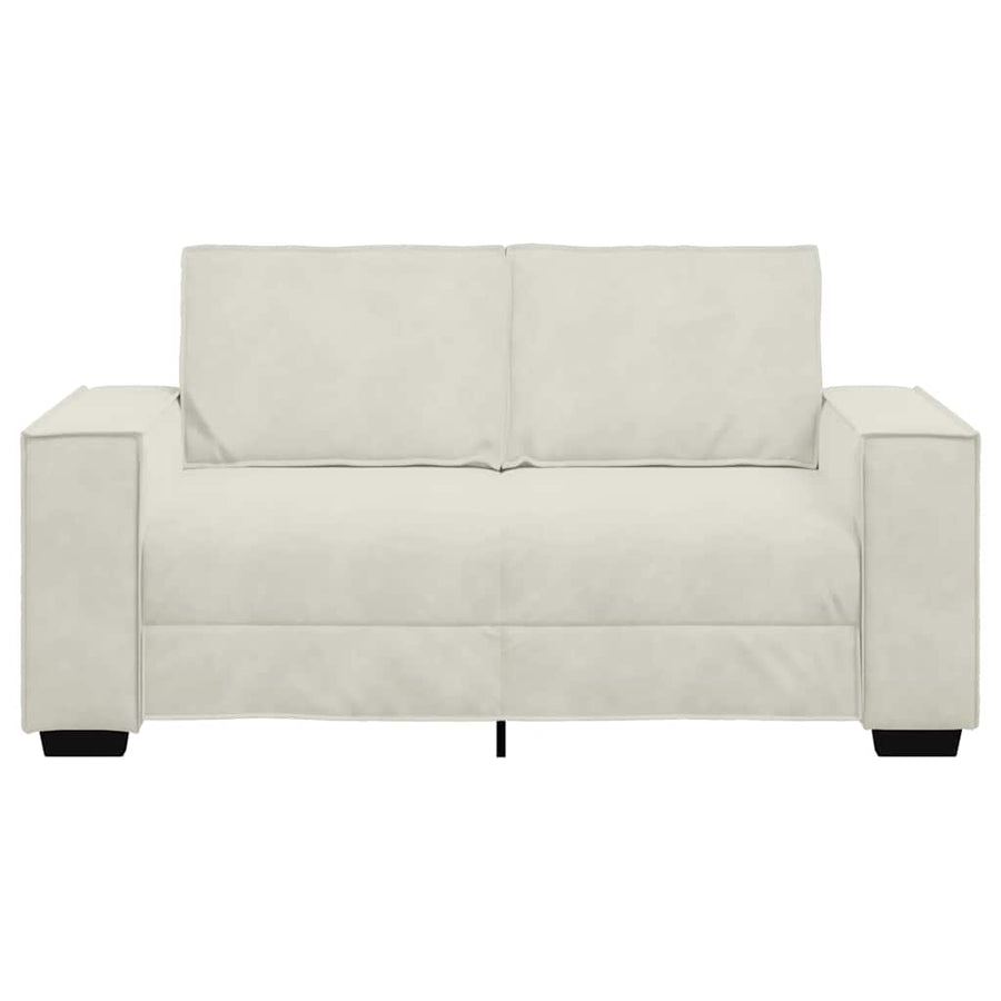 Tweezitsbank 160x78x84 cm fluweel crèmekleurig