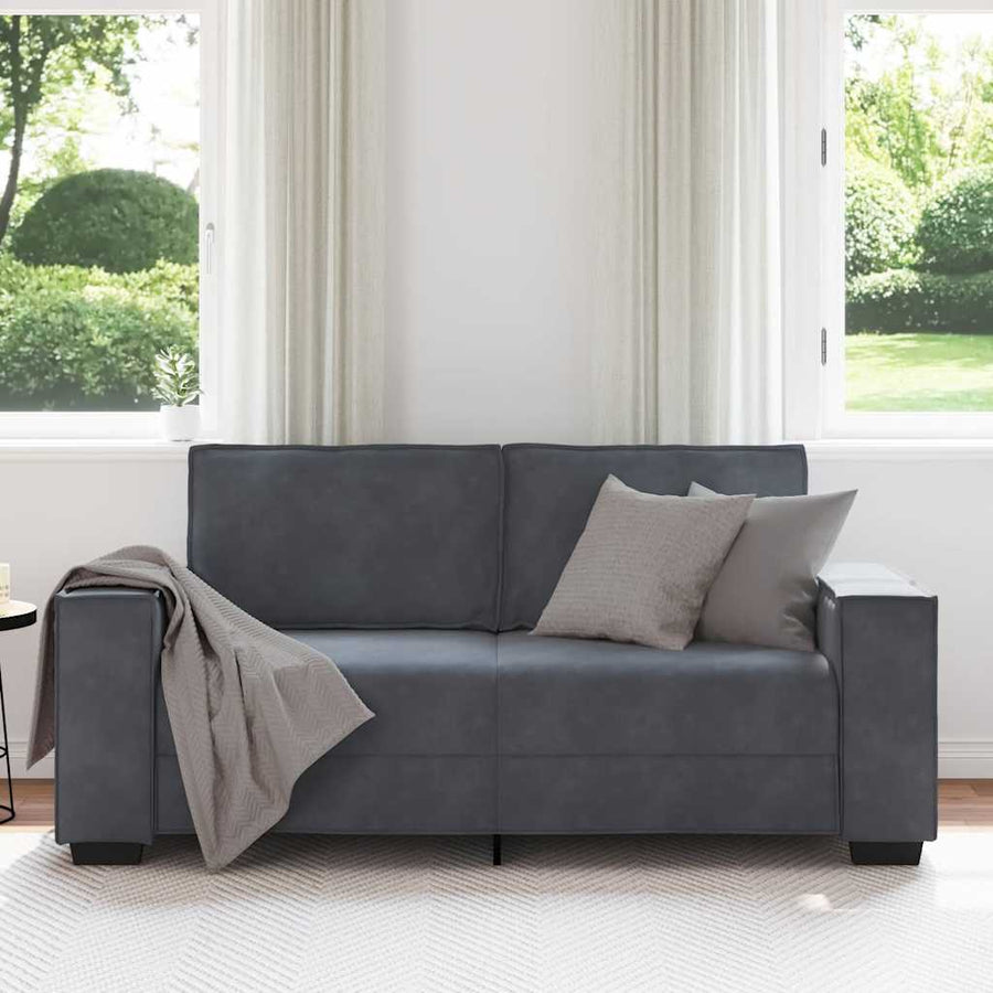 Tweezitsbank Fluweel 140 cm Donkergrijs
