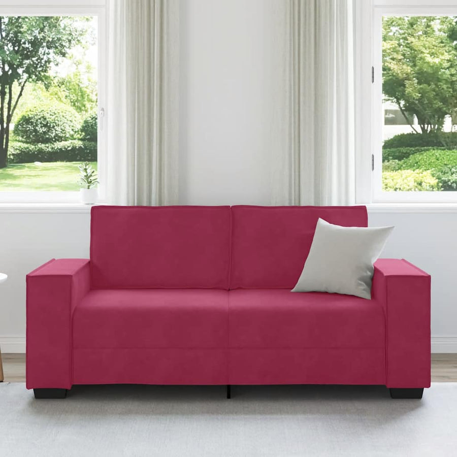 Tweezitsbank Fluweel 140 cm Wijnrood