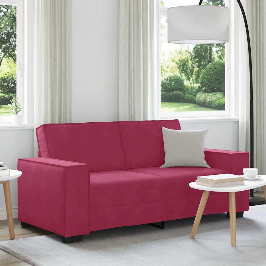 Tweezitsbank Fluweel 140 cm Wijnrood