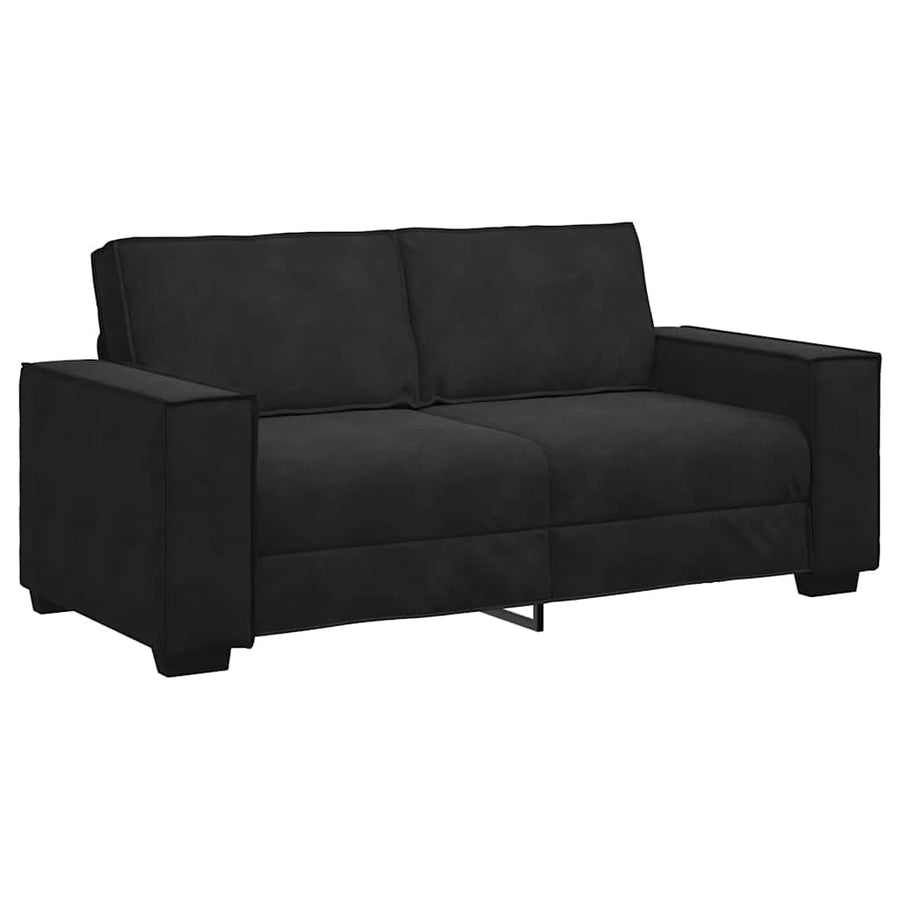 Tweezitsbank Fluweel 140 cm Zwart