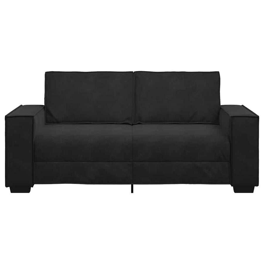 Tweezitsbank Fluweel 140 cm Zwart