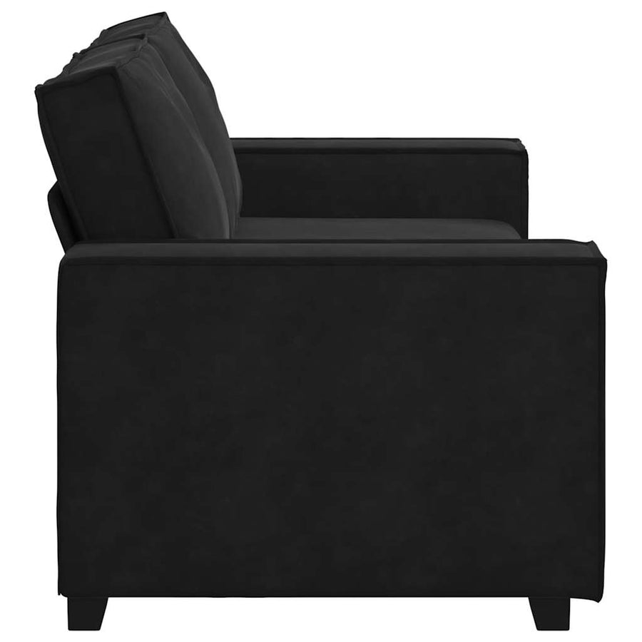 Tweezitsbank Fluweel 140 cm Zwart