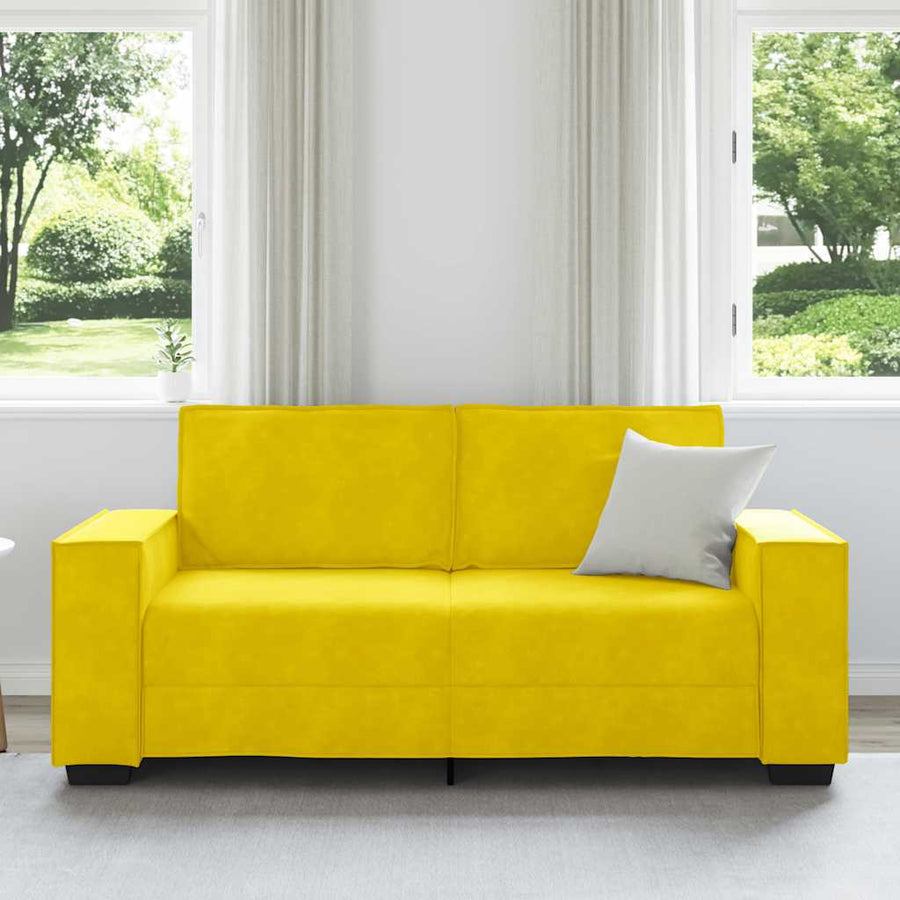 Tweezitsbank Fluweel 140 cm Geel