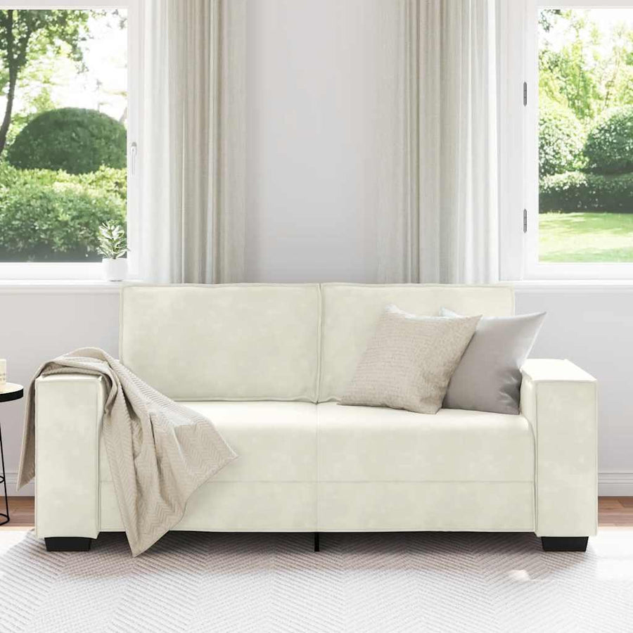 Tweezitsbank Fluweel Kleurig 140 cm Crème