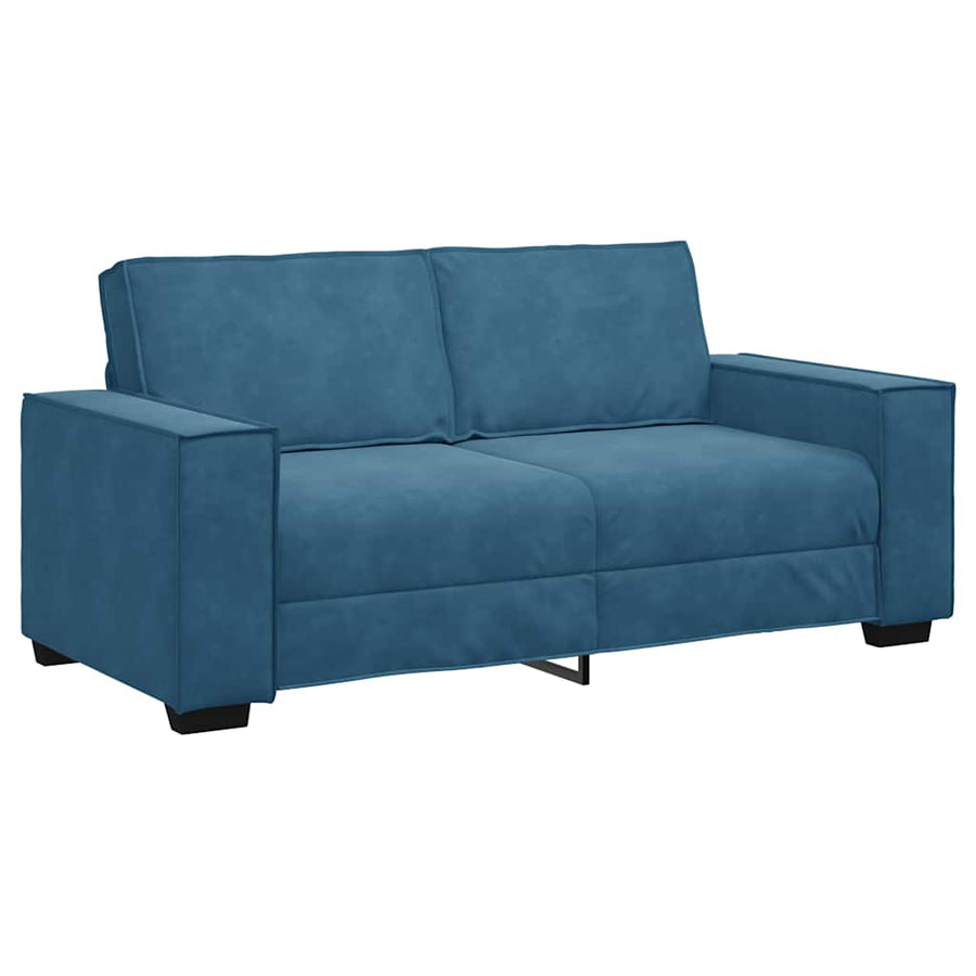 Tweezitsbank Fluweel 140 cm Blauw