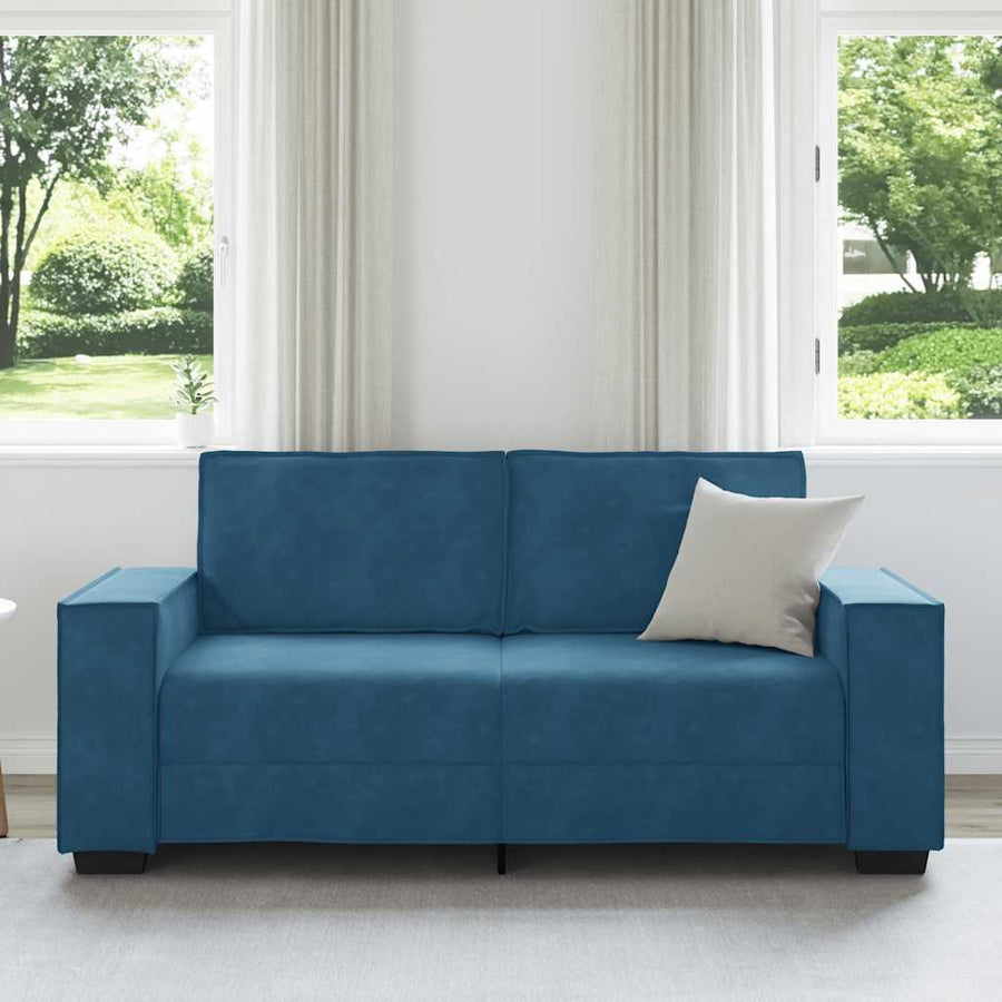 Tweezitsbank Fluweel 140 cm Blauw