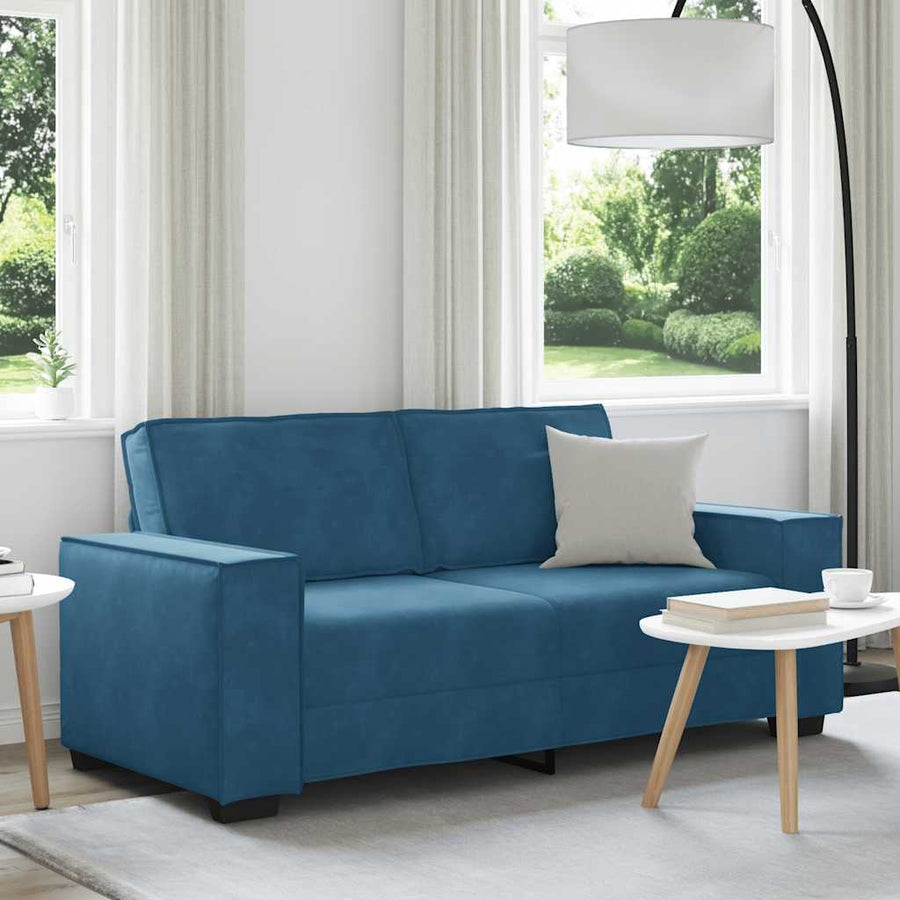 Tweezitsbank Fluweel 140 cm Blauw