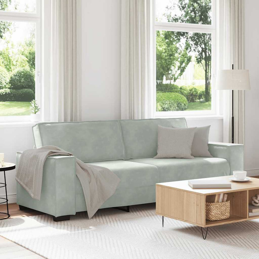 Driezitsbank Fluweel 180 cm Lichtgrijs
