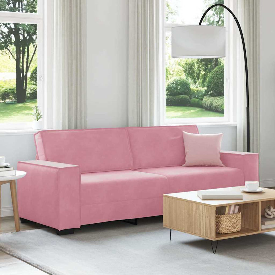 Driezitsbank Fluweel 180 cm Roze