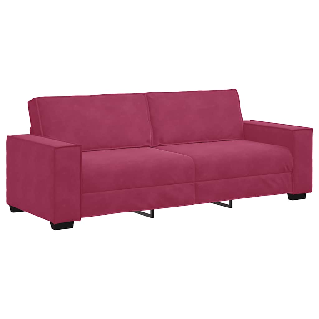 Driezitsbank Fluweel 180 cm Wijnrood