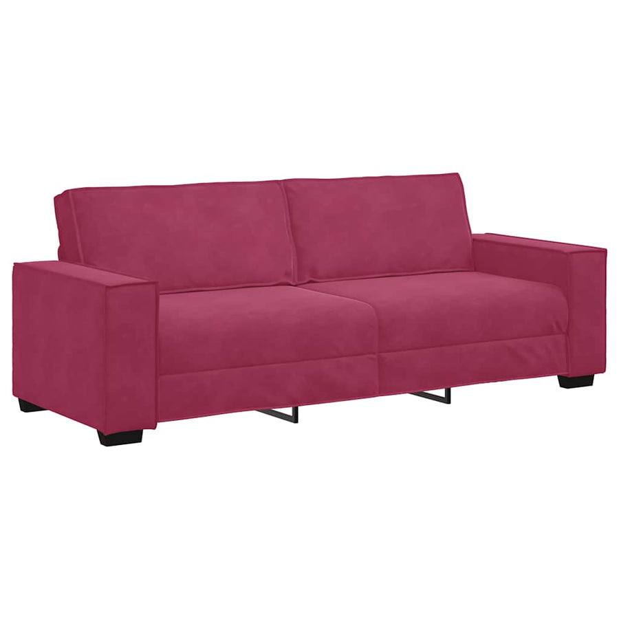 Driezitsbank Fluweel 180 cm Wijnrood