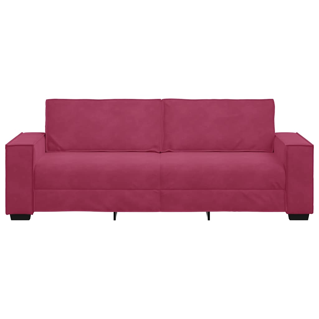 Driezitsbank Fluweel 180 cm Wijnrood