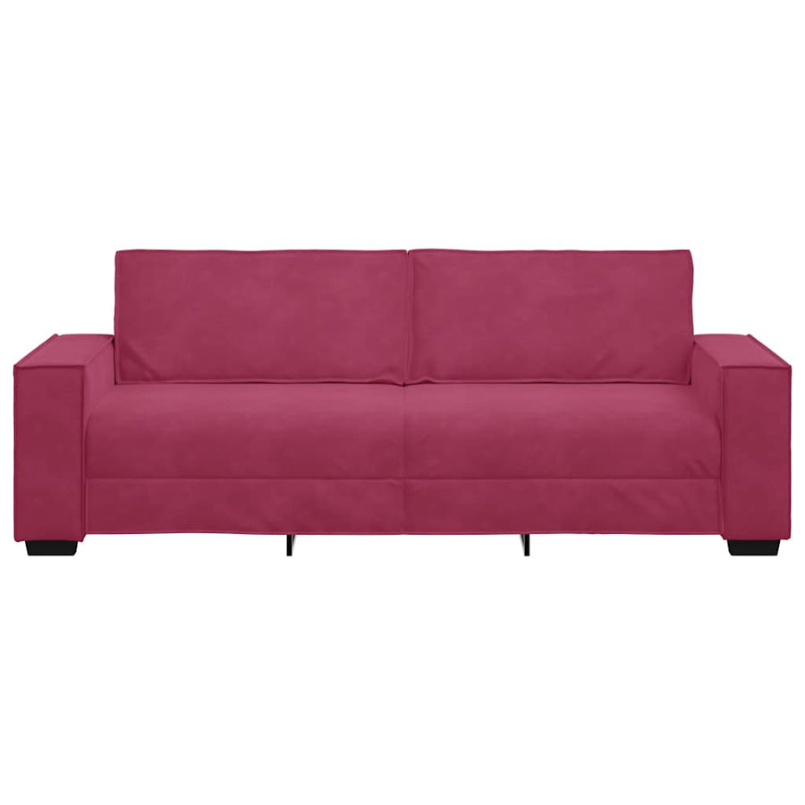 Driezitsbank Fluweel 180 cm Wijnrood