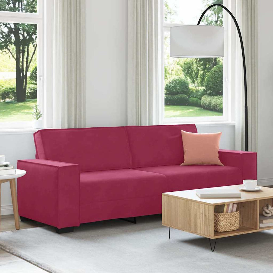 Driezitsbank Fluweel 180 cm Wijnrood