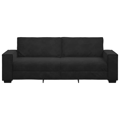Driezitsbank Fluweel 180 cm Zwart