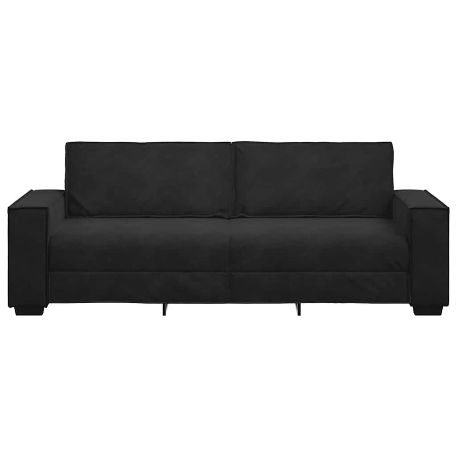 Driezitsbank Fluweel 180 cm Zwart
