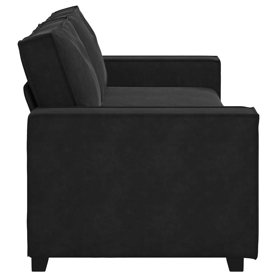 Driezitsbank Fluweel 180 cm Zwart