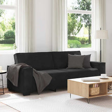 Driezitsbank Fluweel 180 cm Zwart