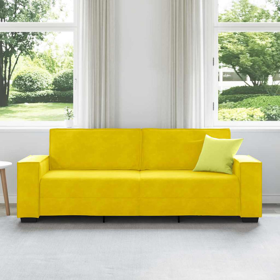 Driezitsbank Fluweel 180 cm Geel