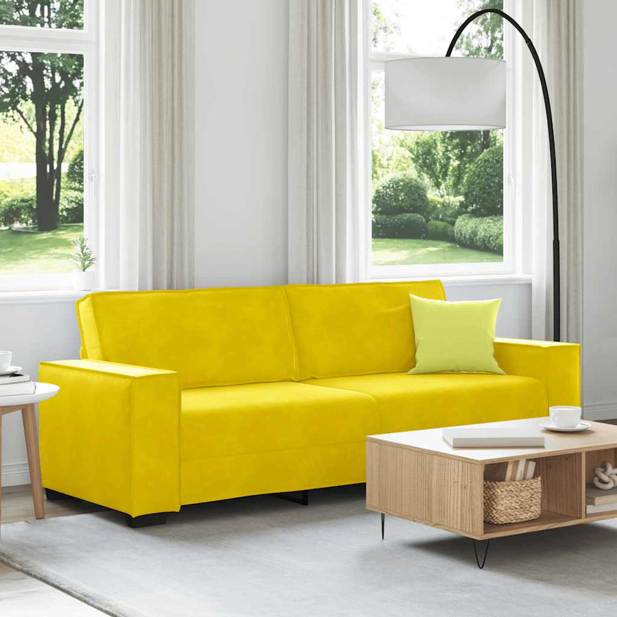 Driezitsbank Fluweel 180 cm Geel