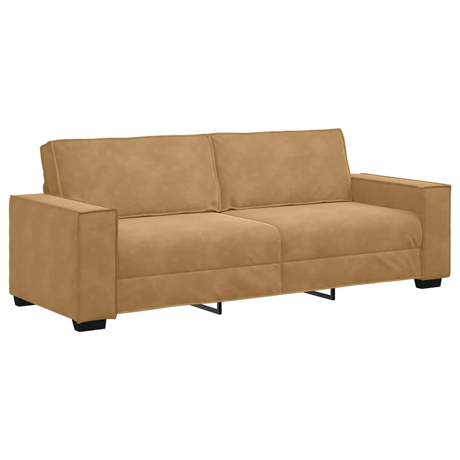 Driezitsbank Fluweel 180 cm Bruin