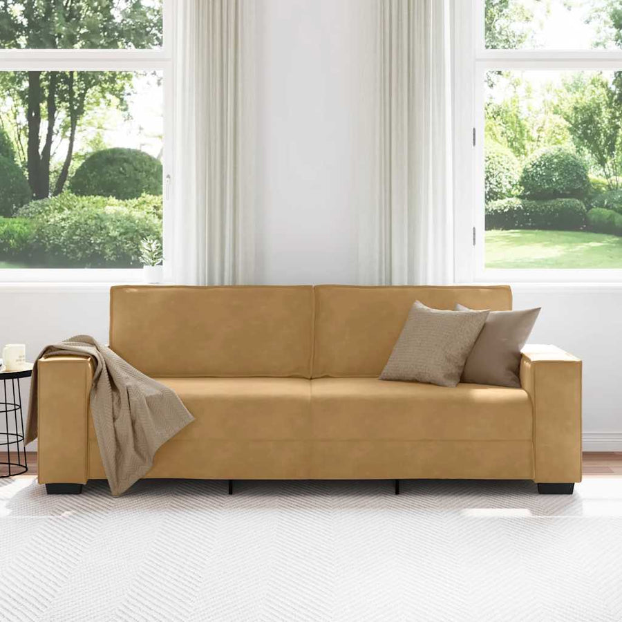 Driezitsbank Fluweel 180 cm Bruin