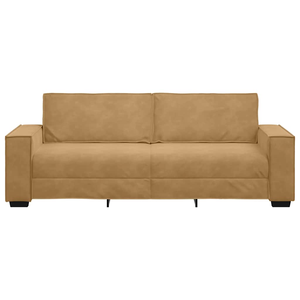 Driezitsbank Fluweel 180 cm Bruin