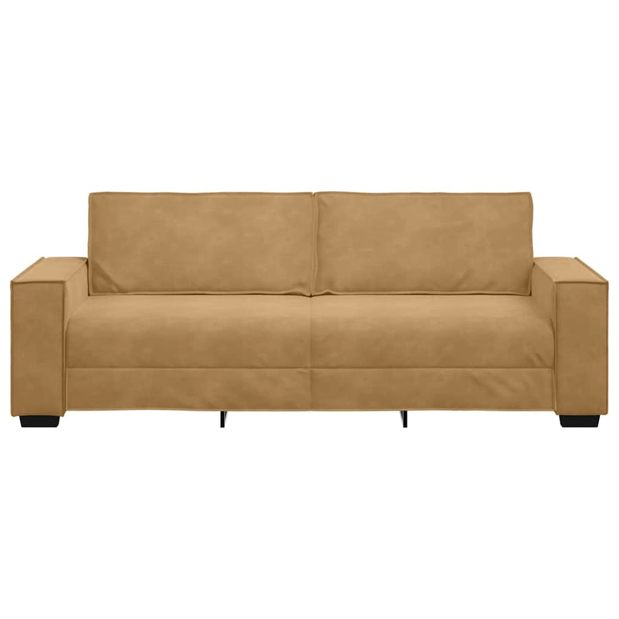 Driezitsbank Fluweel 180 cm Bruin
