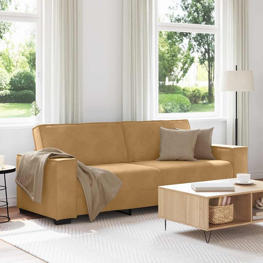 Driezitsbank Fluweel 180 cm Bruin