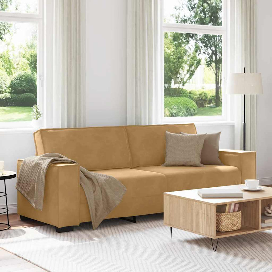 Driezitsbank Fluweel 180 cm Bruin