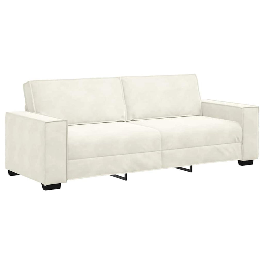 Driezitsbank Fluweel Kleurig 180 cm Crème