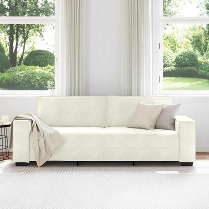 Driezitsbank Fluweel Kleurig 180 cm Crème