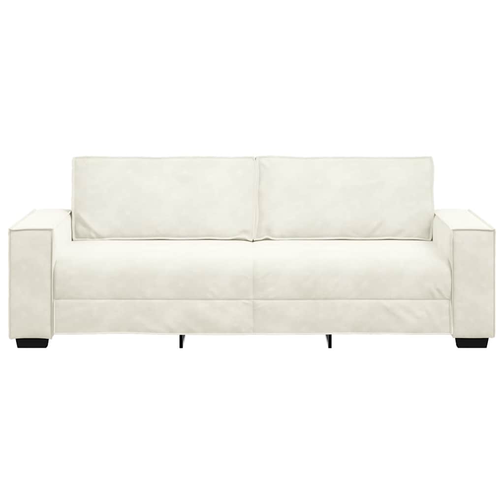 Driezitsbank Fluweel Kleurig 180 cm Crème