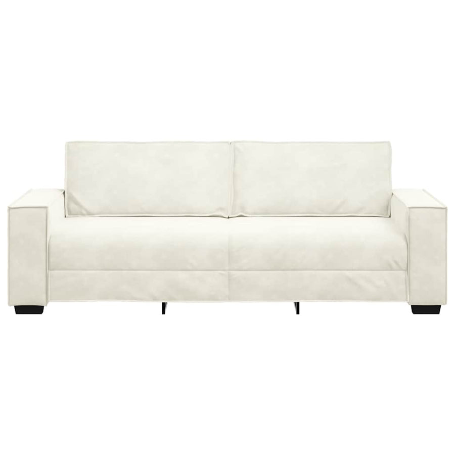Driezitsbank Fluweel Kleurig 180 cm Crème